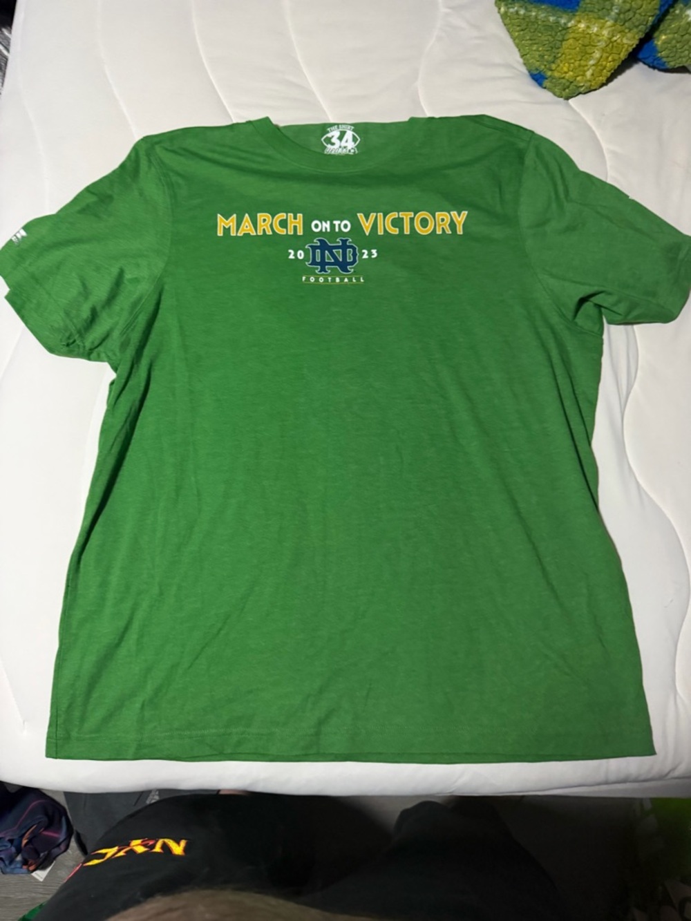 March On to Victory 2023  Notre Dame Green Football Tee